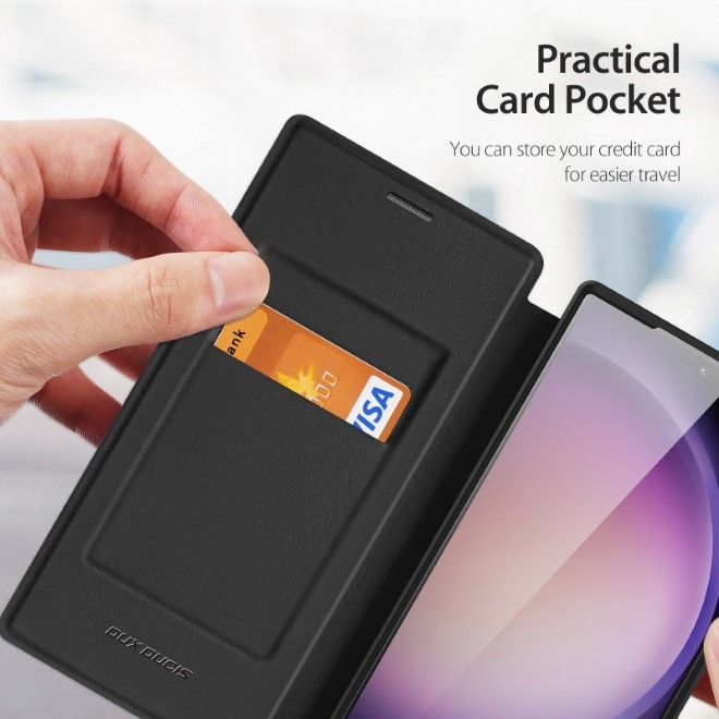 Dux Ducis - Samsung Galaxy S24 Ultra Hülle - Leder Bookcover - Skin X Pro Series - schwarz