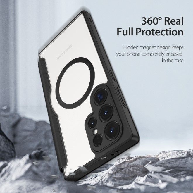 Dux Ducis - Samsung Galaxy S24 Ultra Hülle - Leder Bookcover - Skin X Pro Series - schwarz