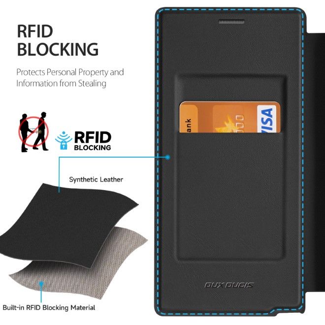 Dux Ducis - Samsung Galaxy S24 Ultra Hülle - Leder Bookcover - Skin X Pro Series - schwarz