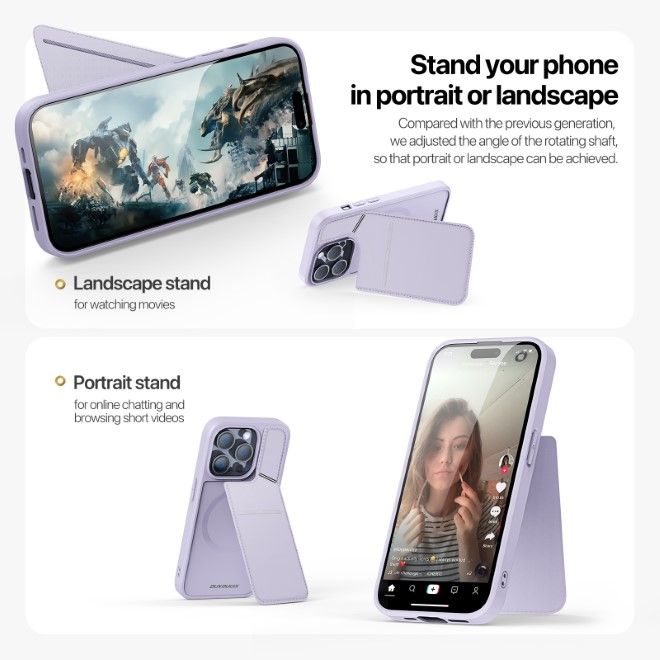 Dux Ducis - iPhone 14 Pro Max Hülle - PC und TPU Hardcase - Rafi II Mag Series - purpur
