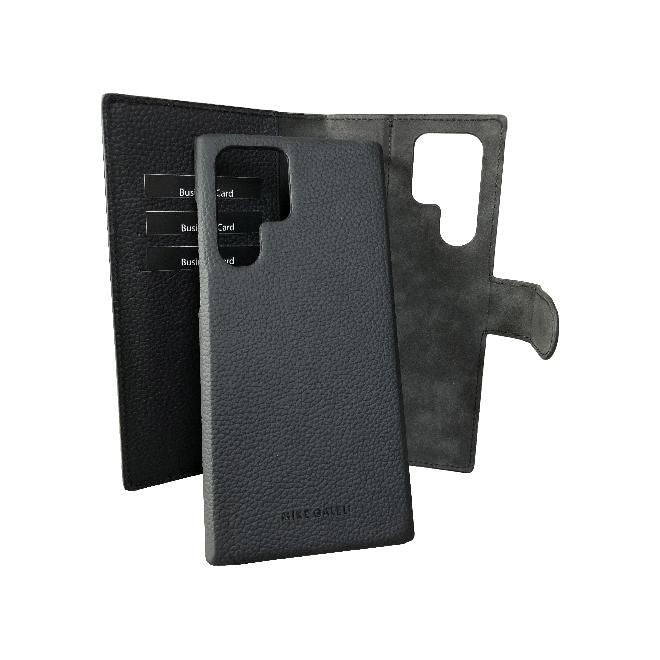 Mike Galeli - Samsung Galaxy S24 Ultra Hülle - Echtleder Bookcover - Joss - schwarz