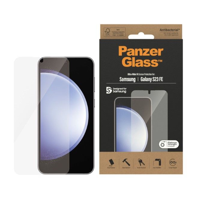 PanzerGlass - Samsung Galaxy S23 FE Displayschutz aus gehärtetem Glas - Ultra Wide Fit (7341) - transparent
