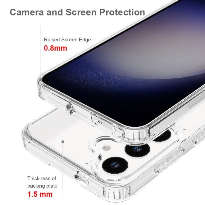 Samsung Galaxy S24 Hülle (PC / TPU Case) - Polycarbonat Rückseite + TPU Ränder - transparent