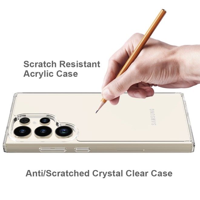 Samsung Galaxy S24 Ultra Hülle (PC / TPU Case) - Polycarbonat Rückseite + TPU Ränder - transparent