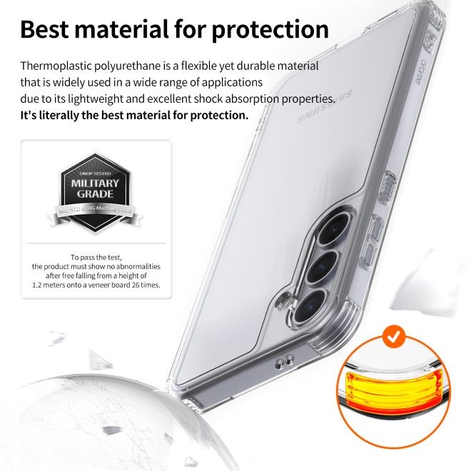 Araree - Samsung Galaxy S24+ Hülle - Case aus TPU Plastik - Anti-Slip Grip - Flexield Series - Made in Korea - transparent