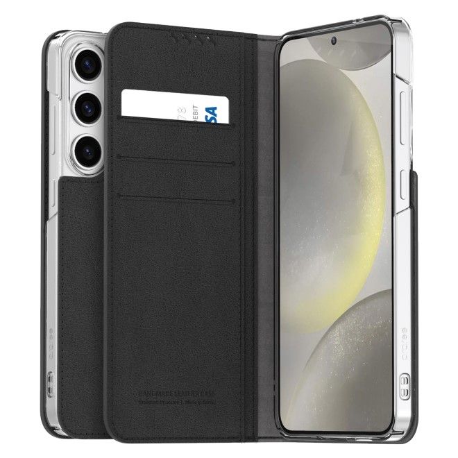 Araree - Samsung Galaxy S24+ Hülle - Case aus Kunstleder - Mustang Diary Series - Made in Korea - schwarz