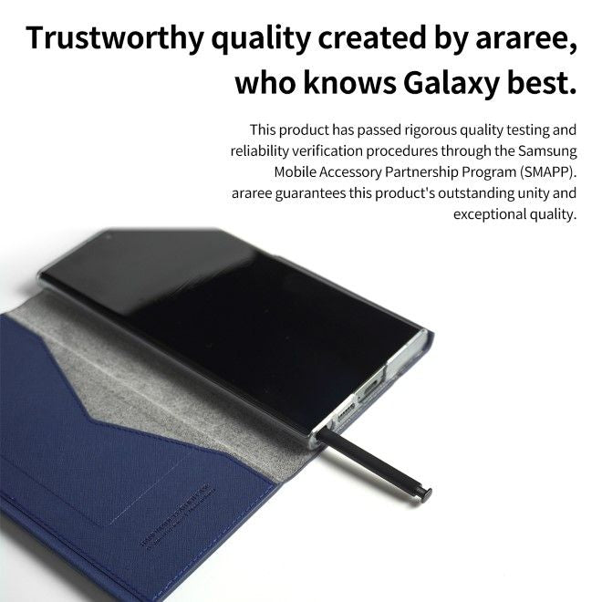 Araree - Samsung Galaxy S24+ Hülle - Case mit Stand Funktion - Bonnet Diary Series - Made in Korea - schwarz