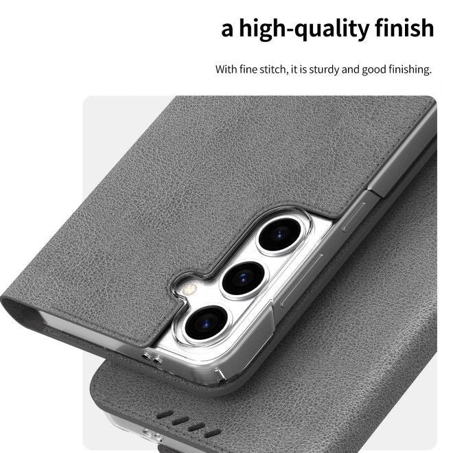 Araree - Samsung Galaxy S24 Ultra Hülle - Case aus Kunstleder - Mustang Diary Series - Made in Korea - schwarz