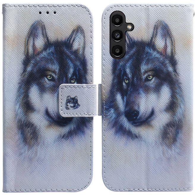 Samsung Galaxy A25 5G Handy Hülle - Leder Bookcover Image Series - Wolf