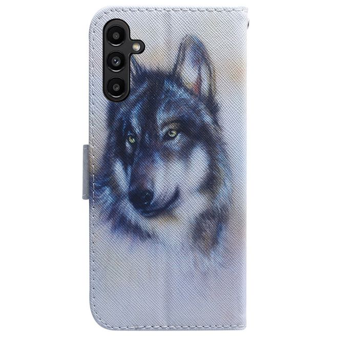 Samsung Galaxy A25 5G Handy Hülle - Leder Bookcover Image Series - Wolf
