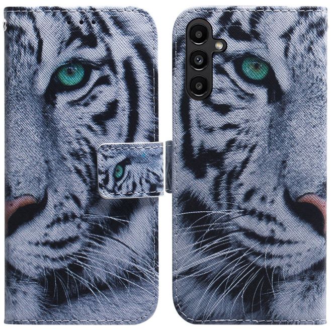 Samsung Galaxy A25 5G Handy Hülle - Leder Bookcover Image Series - Tigerkopf