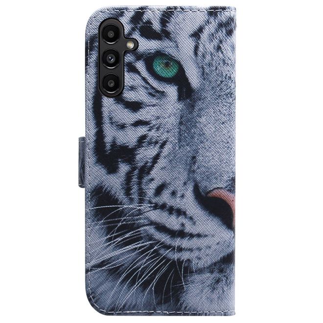 Samsung Galaxy A25 5G Handy Hülle - Leder Bookcover Image Series - Tigerkopf