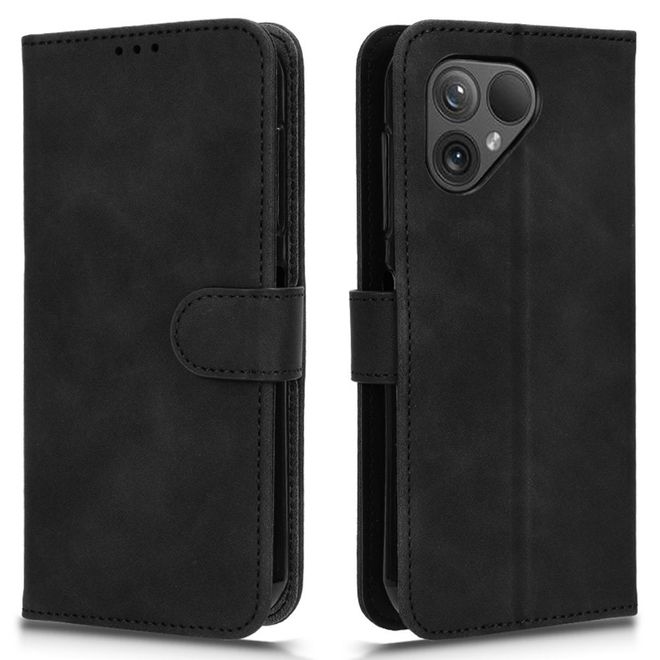 Fairphone 5 Handy Hülle - Classic II Leder Bookcover Series - schwarz