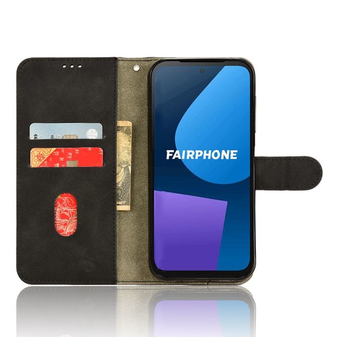 Fairphone 5 Handy Hülle - Classic II Leder Bookcover Series - schwarz