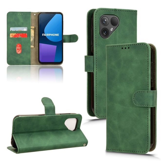 Fairphone 5 Handy Hülle - Classic II Leder Bookcover Series - grün
