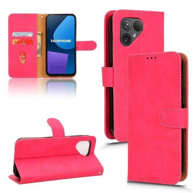 Fairphone 5 Handy Hülle - Classic II Leder Bookcover Series - pink