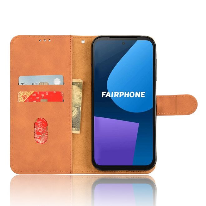 Fairphone 5 Handy Hülle - Classic II Leder Bookcover Series - braun