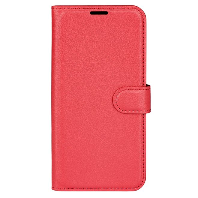 Samsung Galaxy A15 5G / 4G Handy Hülle - Litchi Leder Bookcover Series - rot