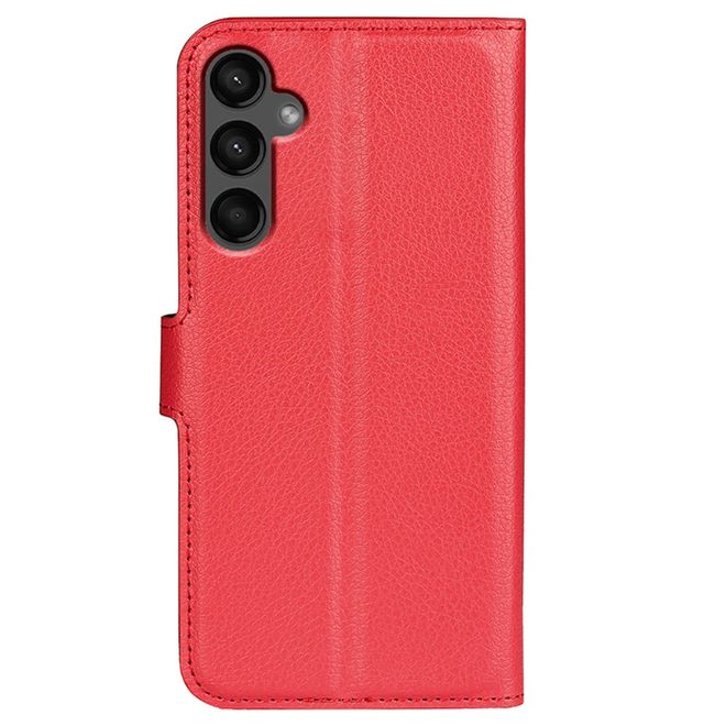 Samsung Galaxy A15 5G / 4G Handy Hülle - Litchi Leder Bookcover Series - rot