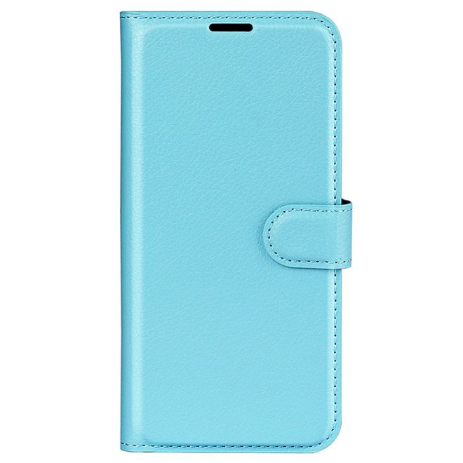 Samsung Galaxy A15 5G / 4G Handy Hülle - Litchi Leder Bookcover Series - blau
