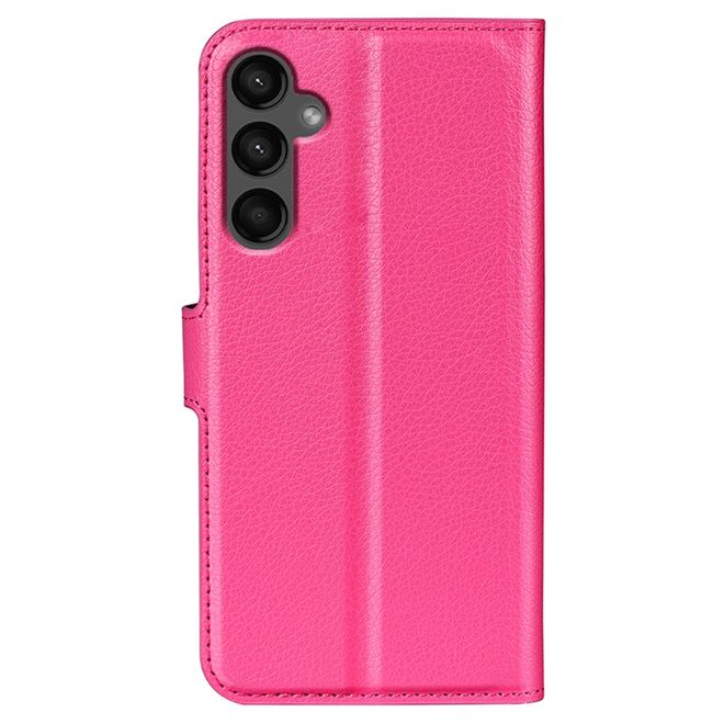 Samsung Galaxy A15 5G / 4G Handy Hülle - Litchi Leder Bookcover Series - pink