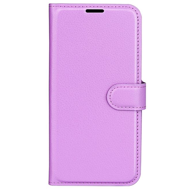Samsung Galaxy A15 5G / 4G Handy Hülle - Litchi Leder Bookcover Series - purpur