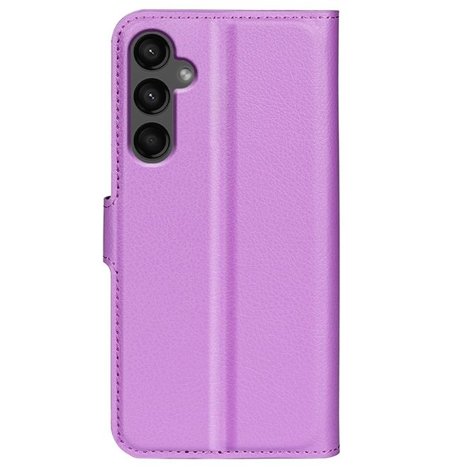 Samsung Galaxy A15 5G / 4G Handy Hülle - Litchi Leder Bookcover Series - purpur