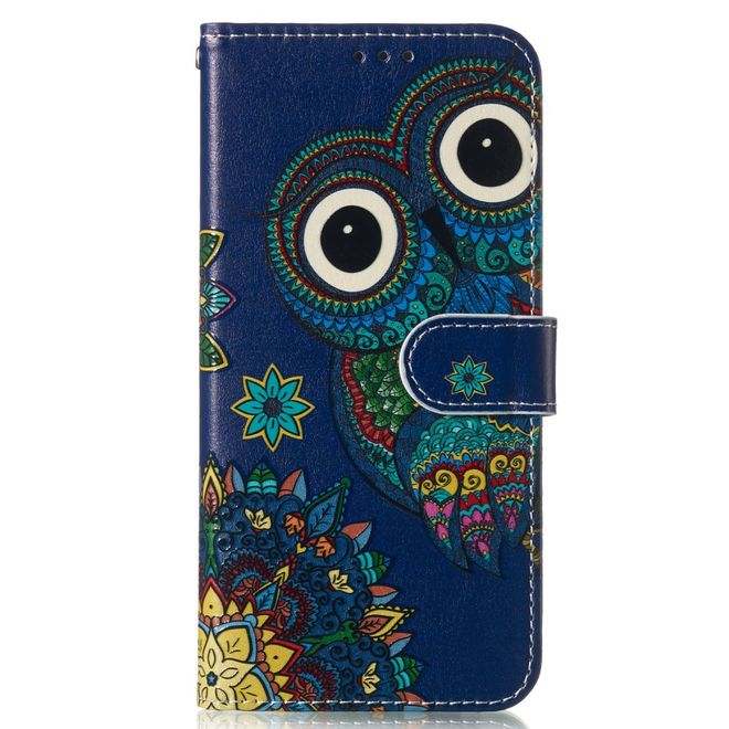 Samsung Galaxy A15 5G / 4G Handy Hülle - Leder Bookcover Image Series - blaue Eule