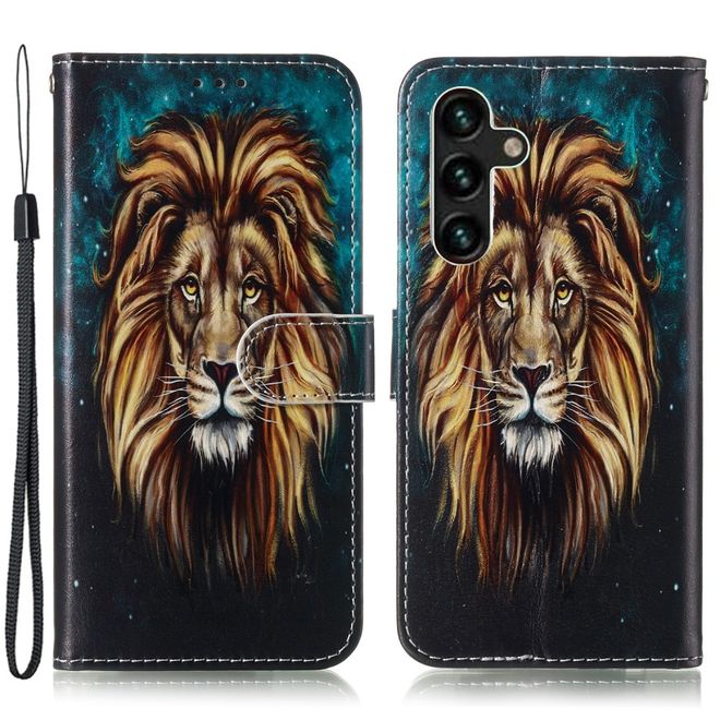 Samsung Galaxy A15 5G / 4G Handy Hülle - Leder Bookcover Image Series - Löwe
