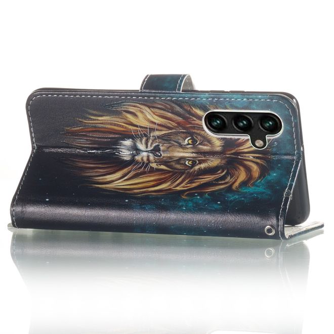 Samsung Galaxy A15 5G / 4G Handy Hülle - Leder Bookcover Image Series - Löwe