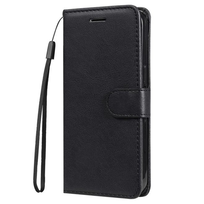 Oppo A58 4G Handy Hülle - Classic II Leder Bookcover Series - schwarz