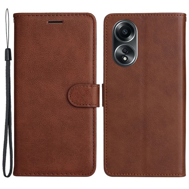 Oppo A58 4G Handy Hülle - Classic II Leder Bookcover Series - braun