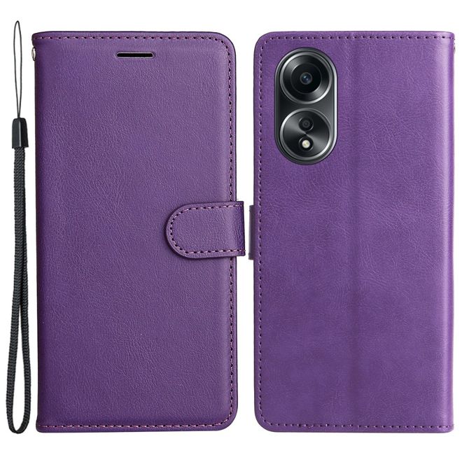 Oppo A58 4G Handy Hülle - Classic II Leder Bookcover Series - purpur
