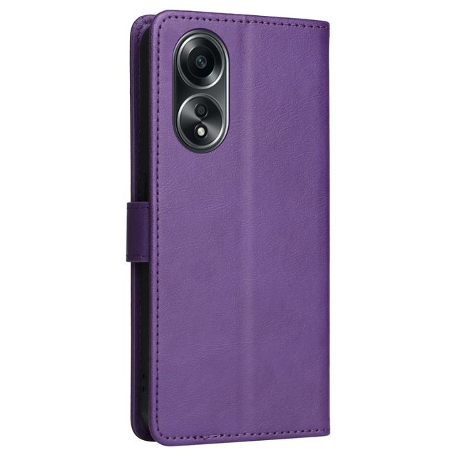 Oppo A58 4G Handy Hülle - Classic II Leder Bookcover Series - purpur
