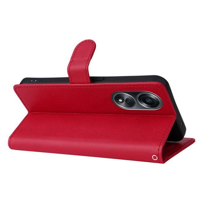 Oppo A58 4G Handy Hülle - Classic II Leder Bookcover Series - rot