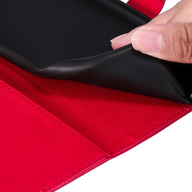 Oppo A58 4G Handy Hülle - Classic II Leder Bookcover Series - rot