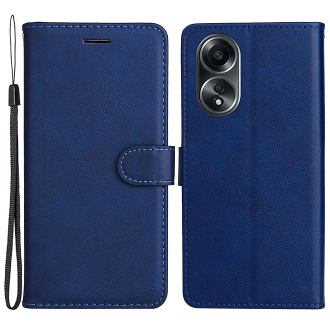 Oppo A58 4G Handy Hülle - Classic II Leder Bookcover Series - blau