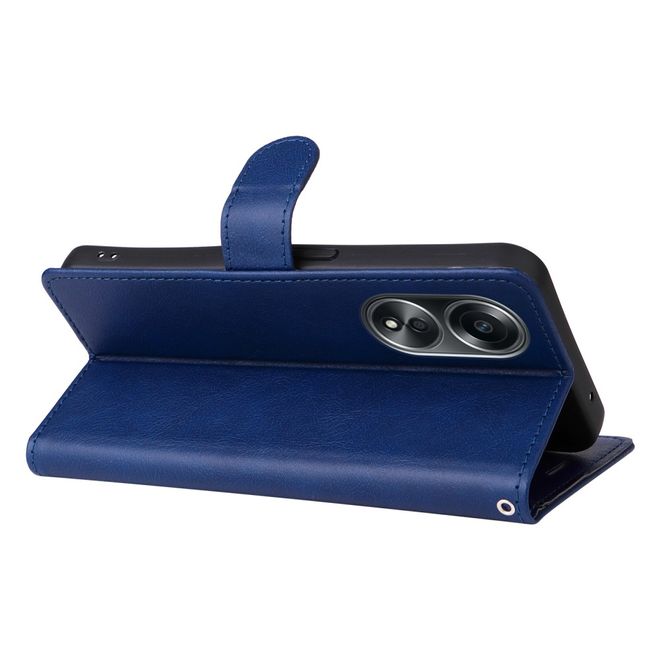 Oppo A58 4G Handy Hülle - Classic II Leder Bookcover Series - blau