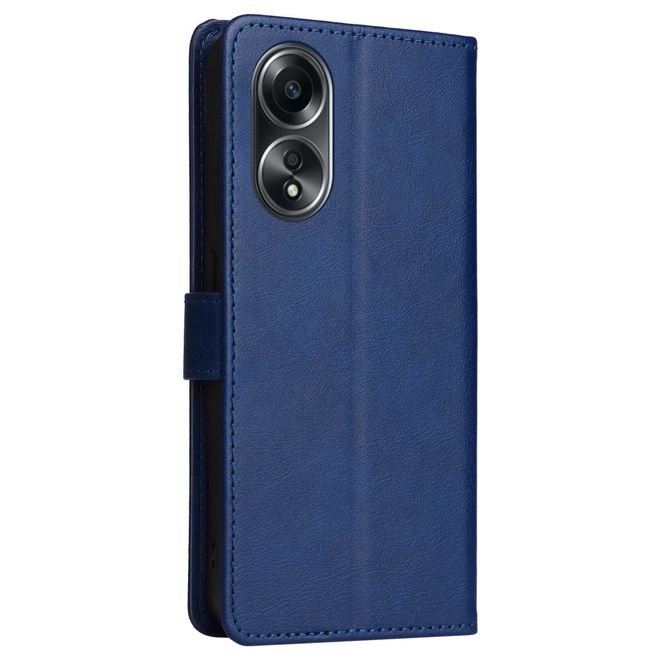 Oppo A58 4G Handy Hülle - Classic II Leder Bookcover Series - blau