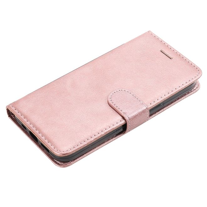 Oppo A58 4G Handy Hülle - Classic II Leder Bookcover Series - rosegold
