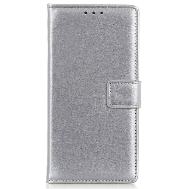 Samsung Galaxy A25 5G Handy Hülle - Classic II Leder Bookcover Series - silber