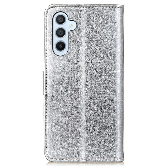 Samsung Galaxy A25 5G Handy Hülle - Classic II Leder Bookcover Series - silber