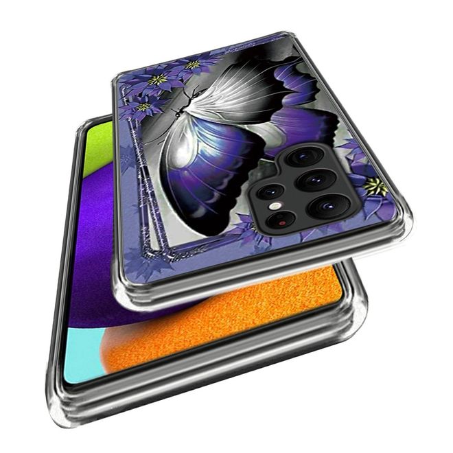Samsung Galaxy S24 Ultra Handyhülle - Softcase Image TPU Series - purpurner Schmetterling