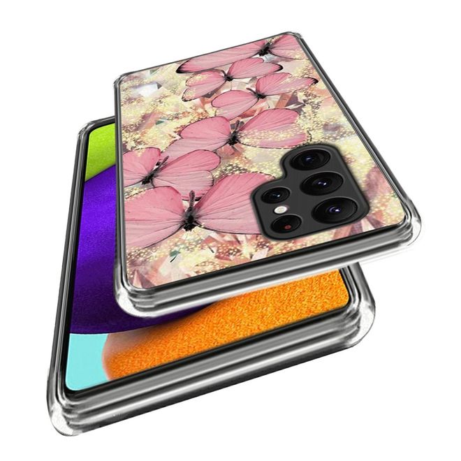 Samsung Galaxy S24 Ultra Handyhülle - Softcase Image TPU Series - rosa Schmetterling