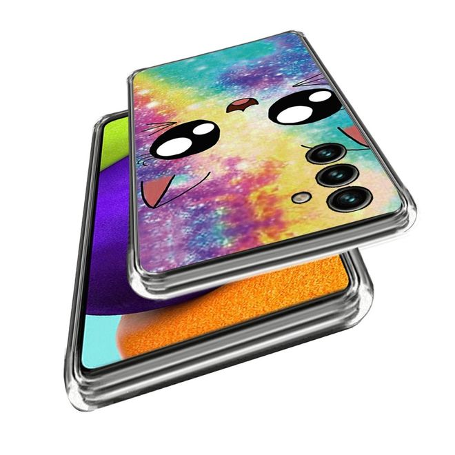 Samsung Galaxy A35 5G Handyhülle - Softcase Image TPU Series - Regenbogen Katze
