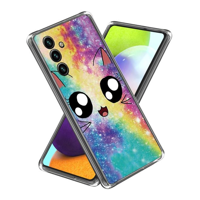 Samsung Galaxy A35 5G Handyhülle - Softcase Image TPU Series - Regenbogen Katze