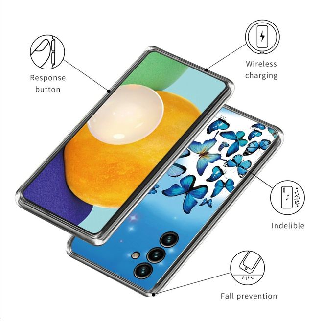 Samsung Galaxy A35 5G Handyhülle - Softcase Image TPU Series - blaue Schmetterlinge