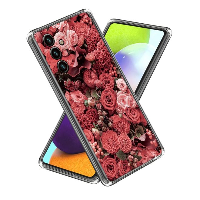 Samsung Galaxy A35 5G Handyhülle - Softcase Image TPU Series - rote Blumen