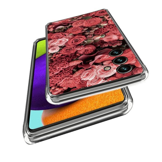 Samsung Galaxy A35 5G Handyhülle - Softcase Image TPU Series - rote Blumen