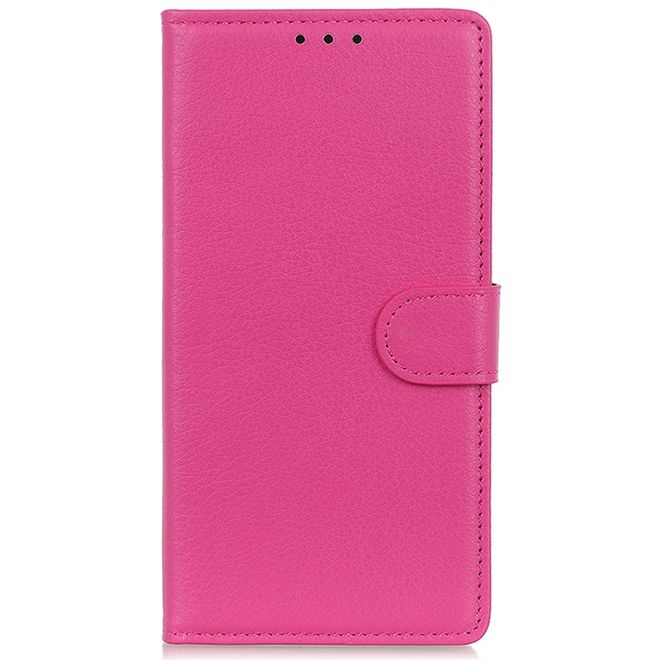 Samsung Galaxy A35 5G Handy Hülle - Litchi Leder Bookcover Series - pink